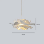 Design hanglamp bloem wit metaal