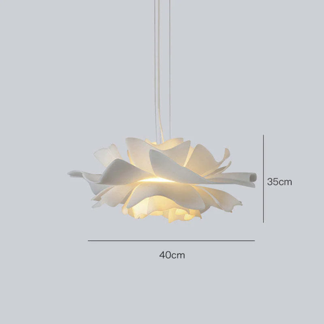 Design hanglamp bloem wit metaal