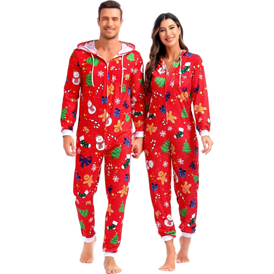 Koppel kerst matching onesie pyjama's