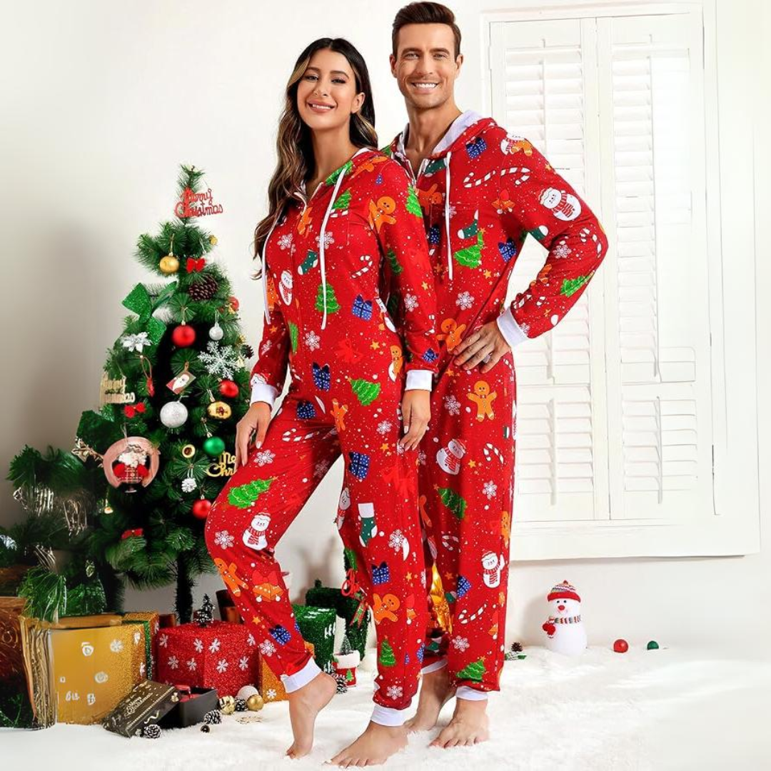 Koppel kerst matching onesie pyjama's