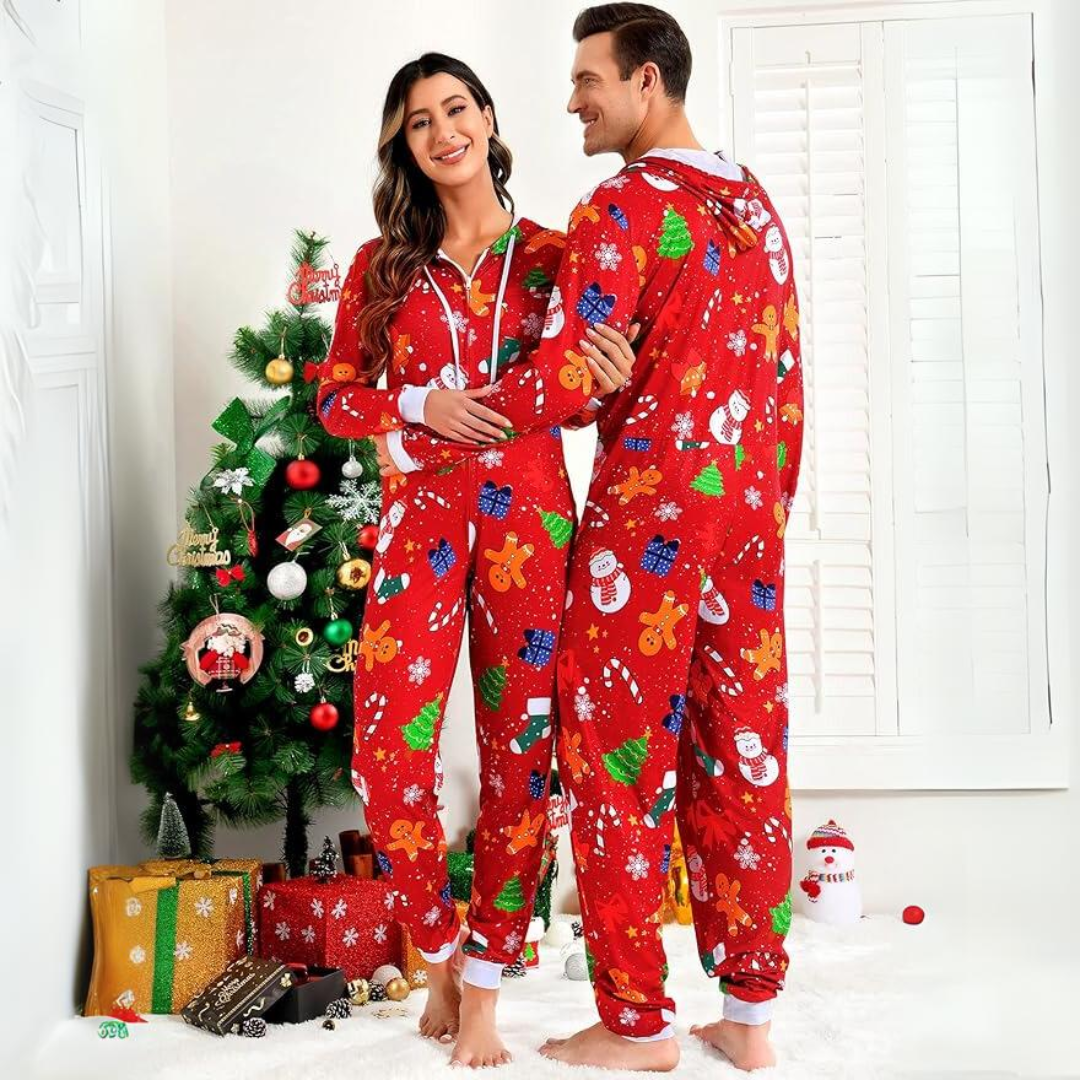 Koppel kerst matching onesie pyjama's