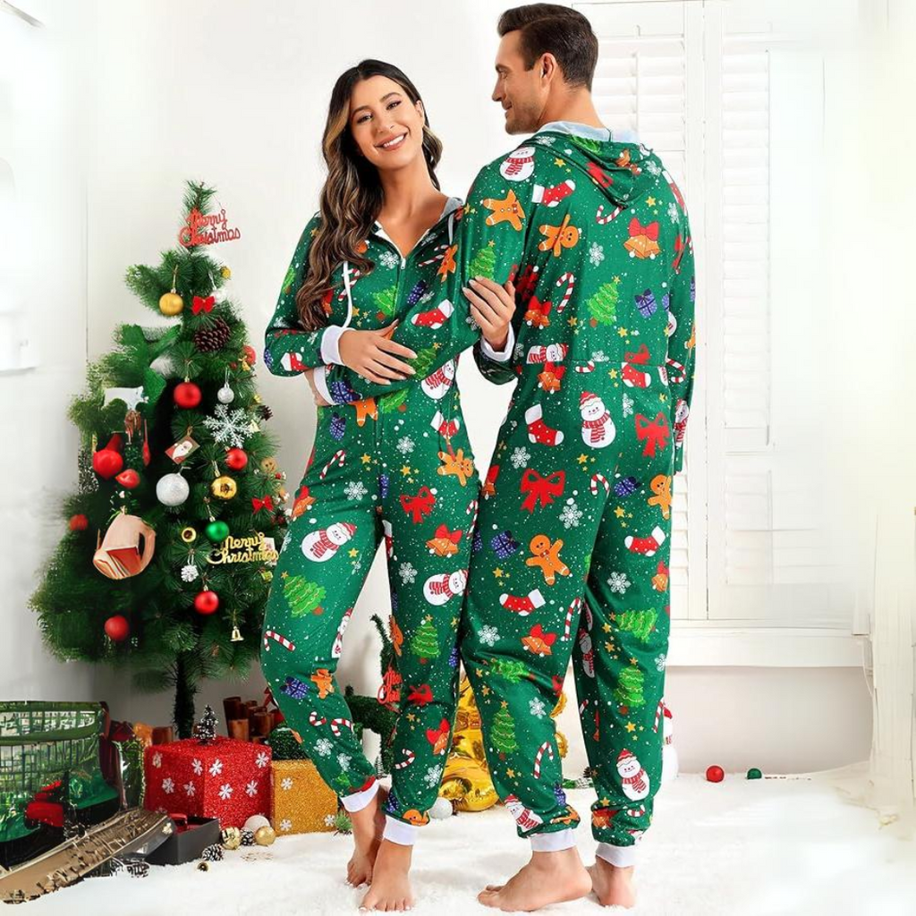 Koppel kerst matching onesie pyjama's