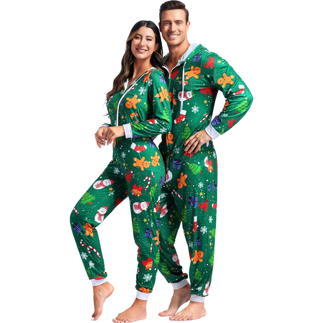 Koppel kerst matching onesie pyjama's