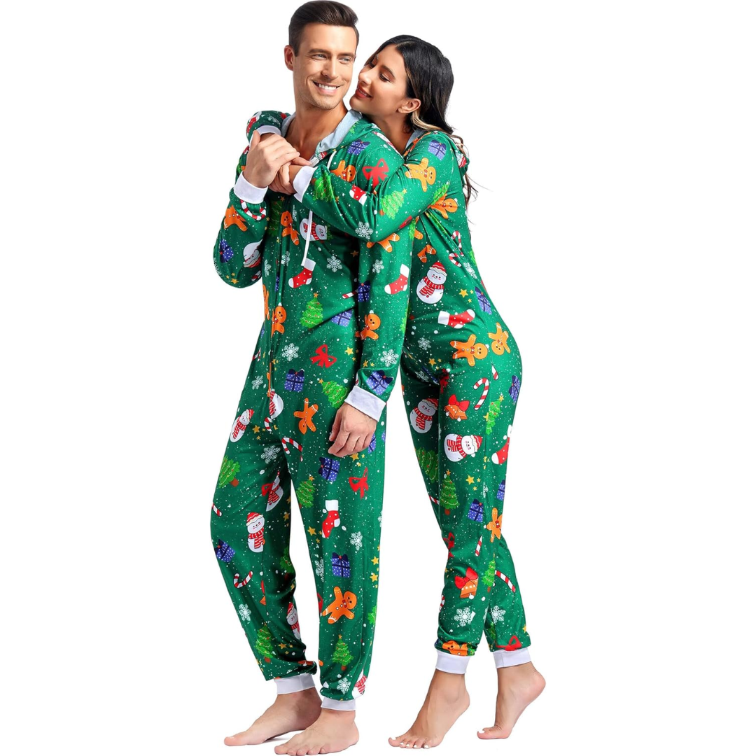 Koppel kerst matching onesie pyjama's