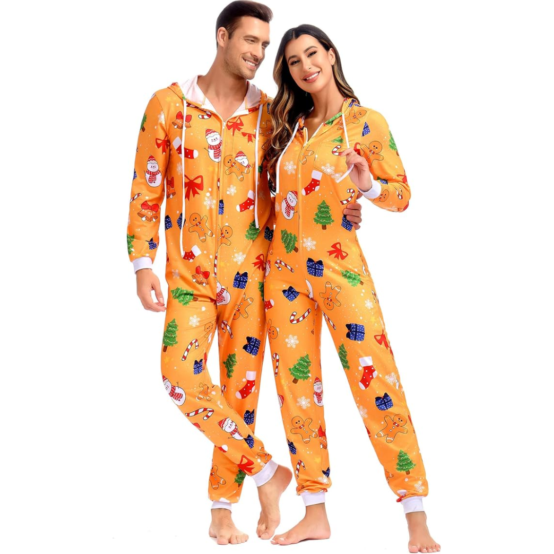 Koppel kerst matching onesie pyjama's