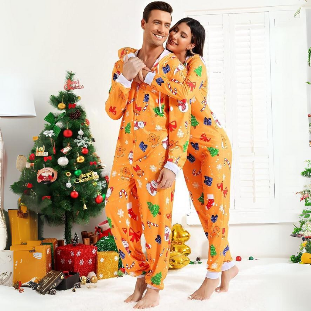 Koppel kerst matching onesie pyjama's