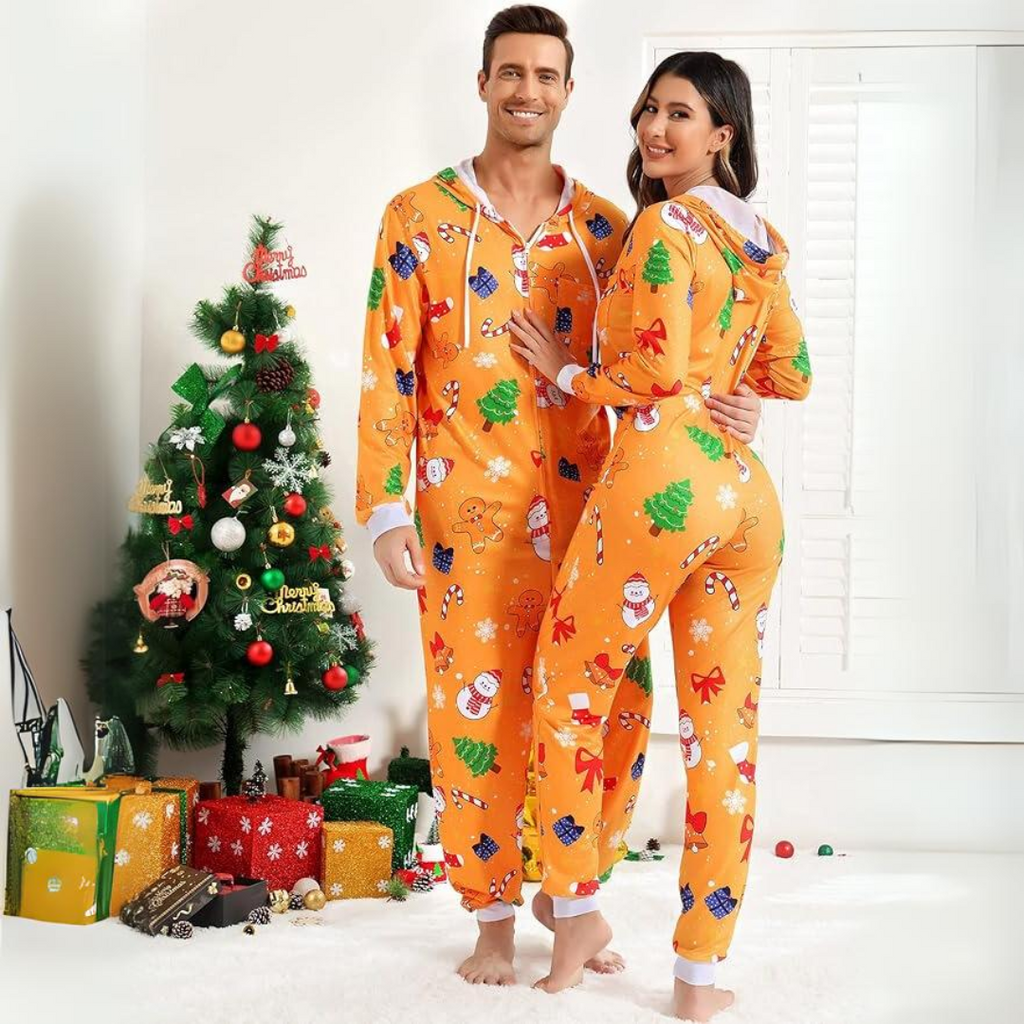 Koppel kerst matching onesie pyjama's