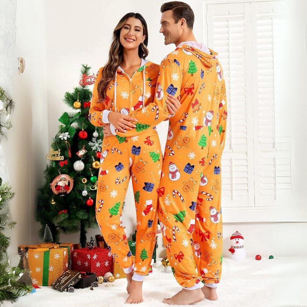 Koppel kerst matching onesie pyjama's
