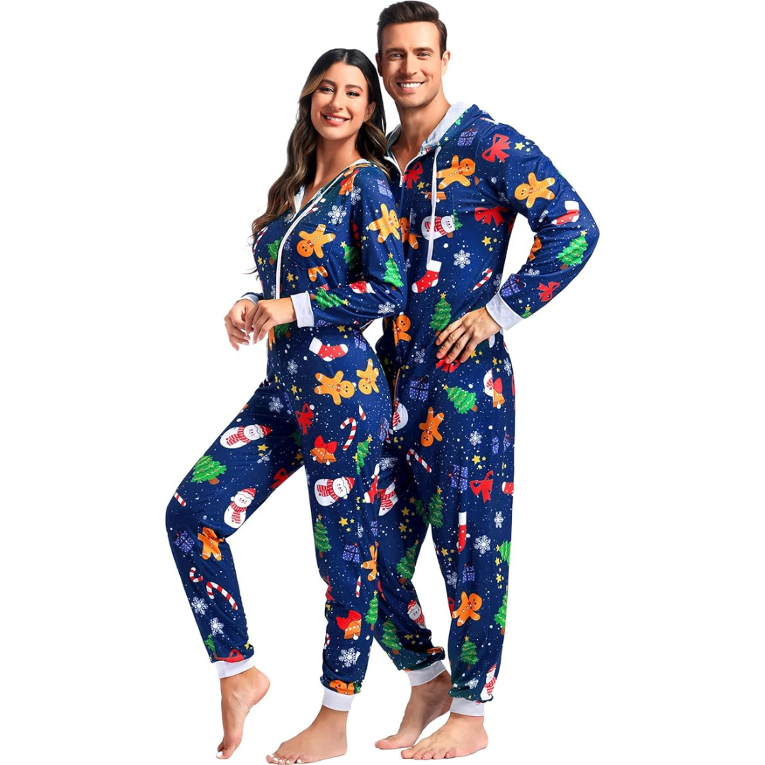 Koppel kerst matching onesie pyjama's