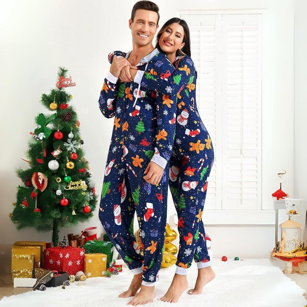 Koppel kerst matching onesie pyjama's