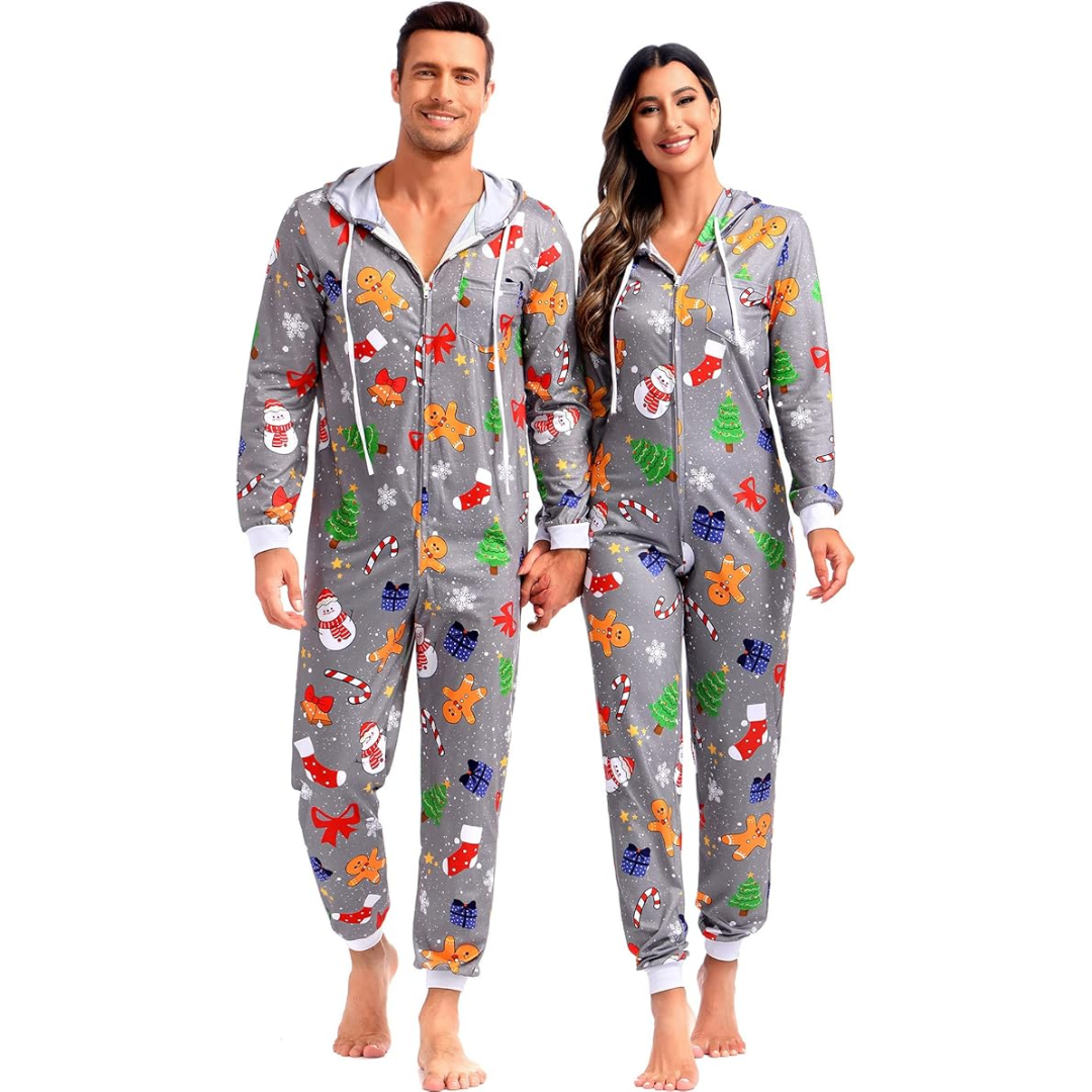 Koppel kerst matching onesie pyjama's