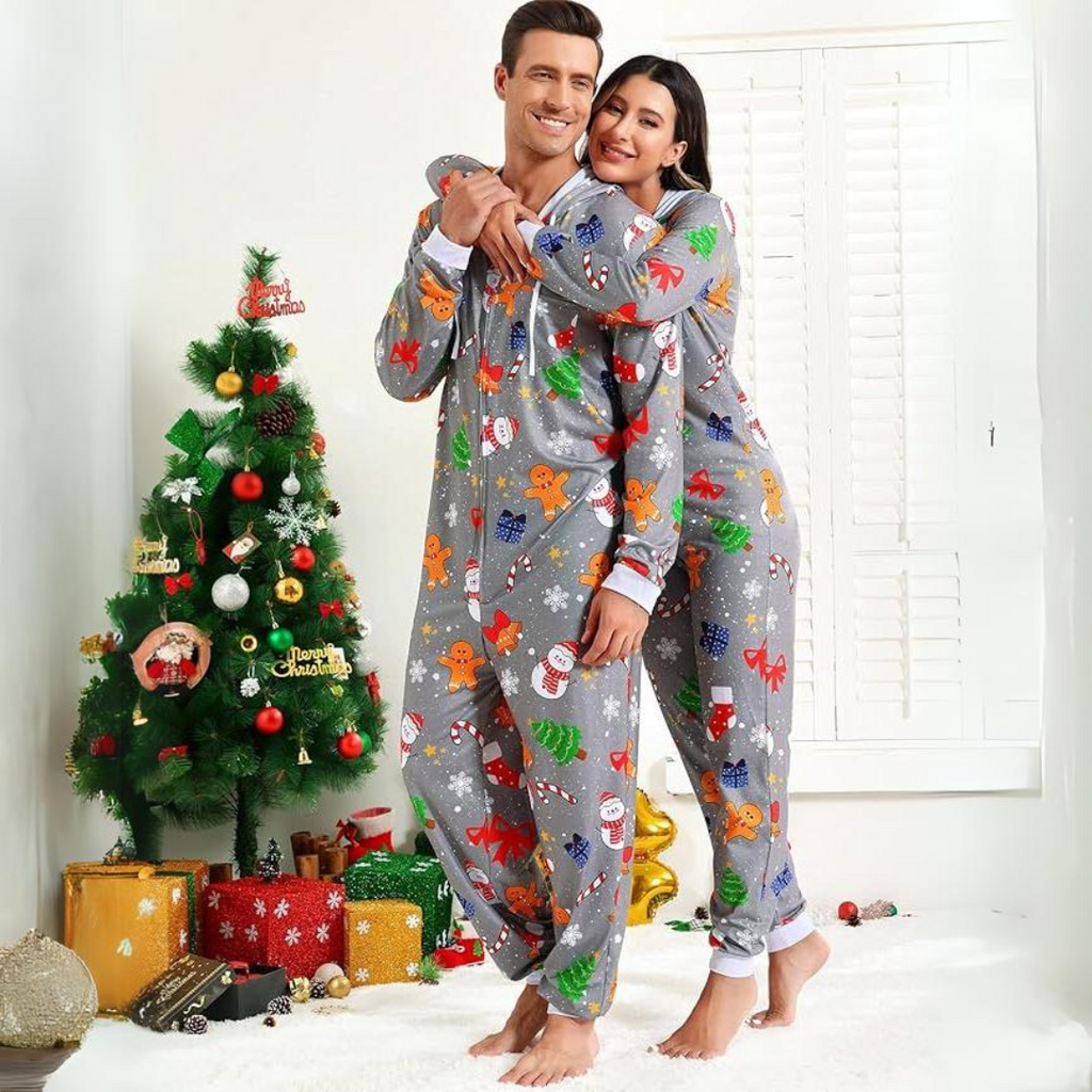 Koppel kerst matching onesie pyjama's