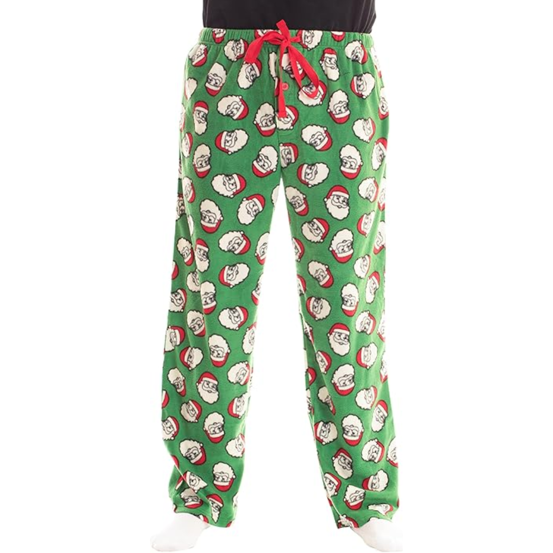 Heren microfleece pyjamabroek met kerstprint