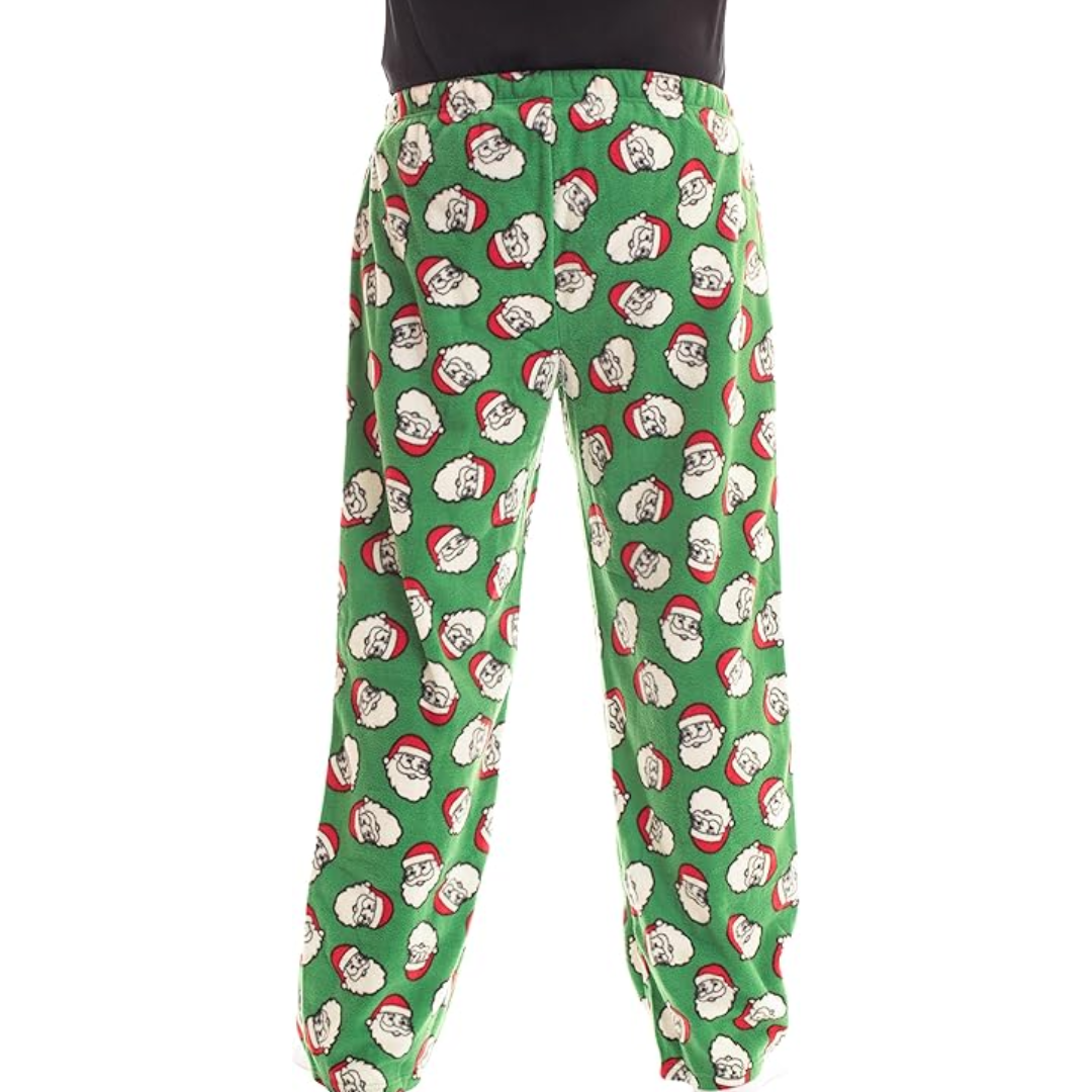 Heren microfleece pyjamabroek met kerstprint