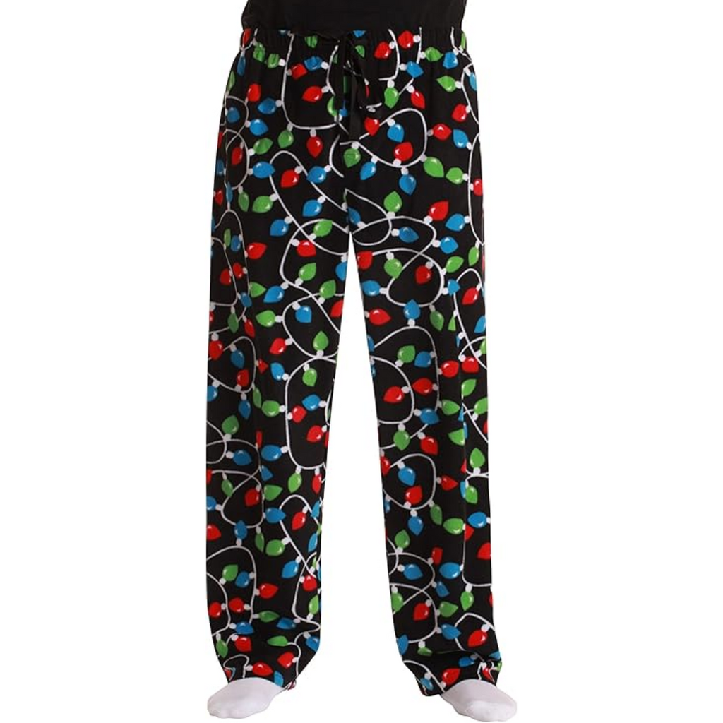 Heren microfleece pyjamabroek met kerstprint
