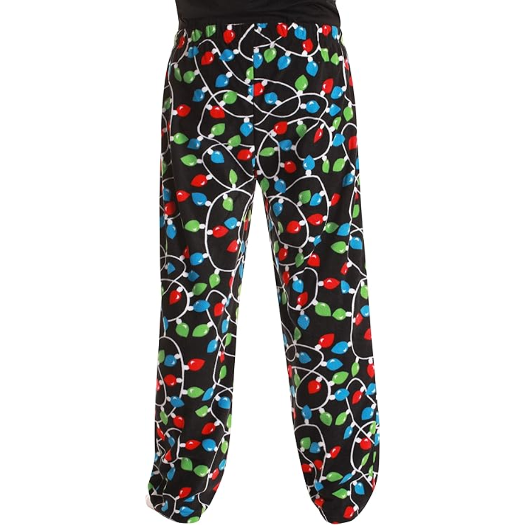 Heren microfleece pyjamabroek met kerstprint