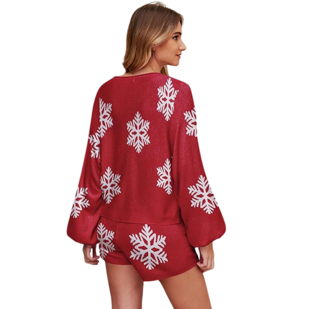 Casual kerst gebreide pyjama
