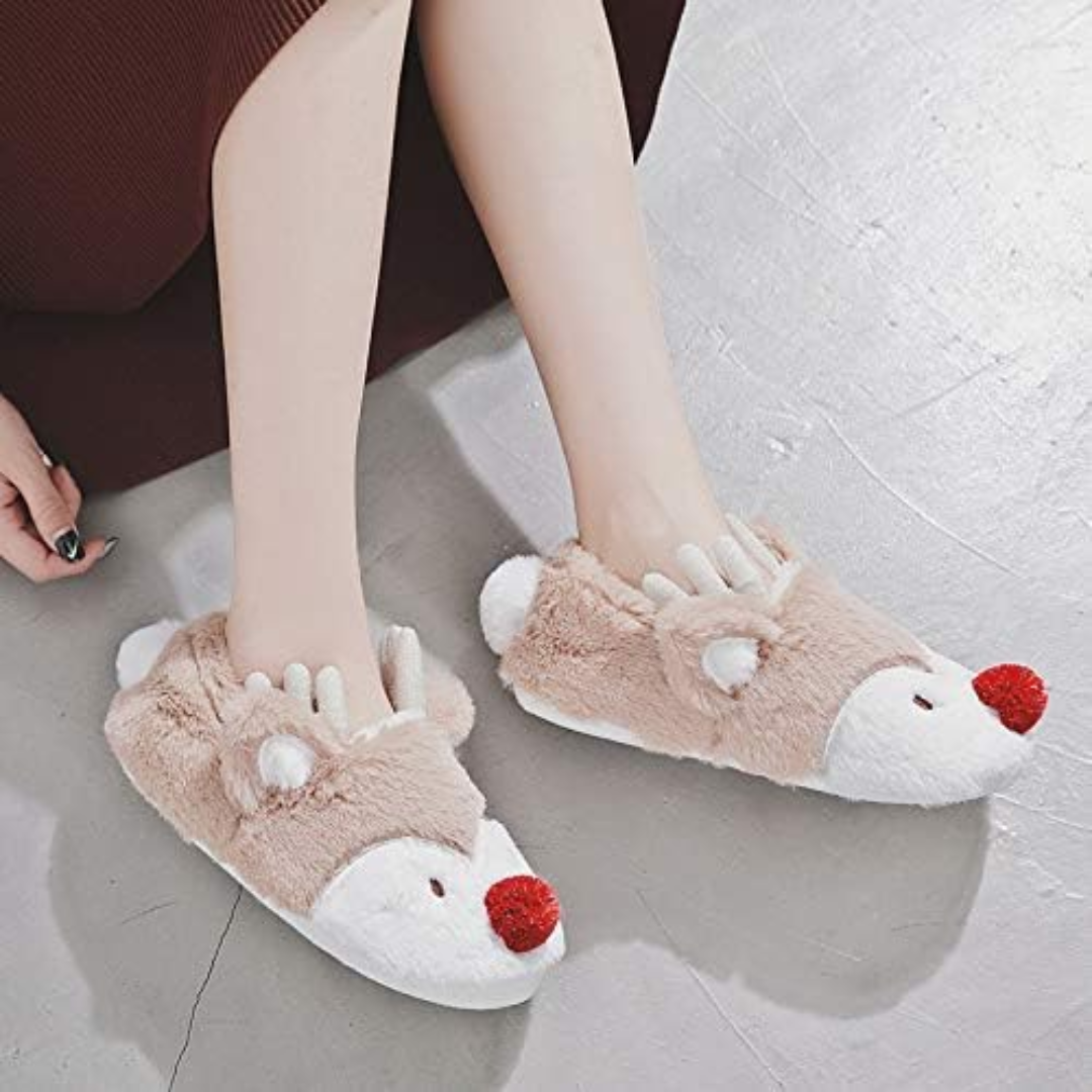 Zachte fleece pantoffels met cartoon design