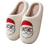 Warme retro pluche kerstpantoffels