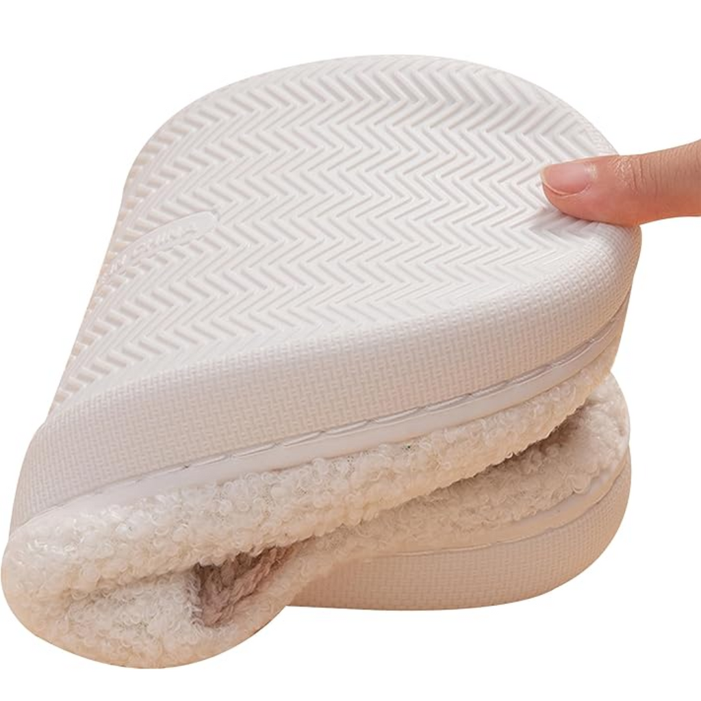 Warme retro pluche kerstpantoffels