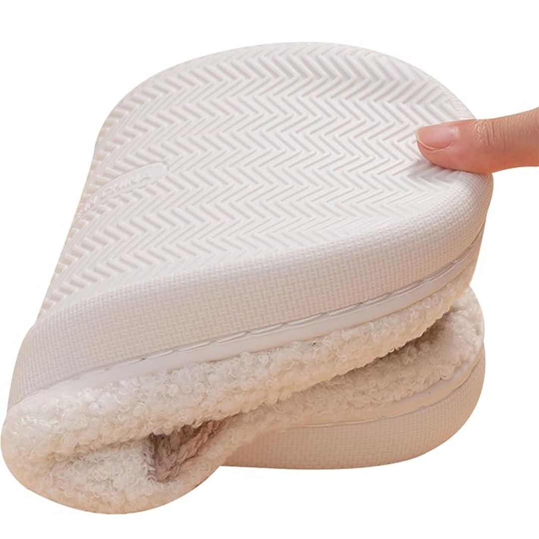 Warme retro pluche kerstpantoffels