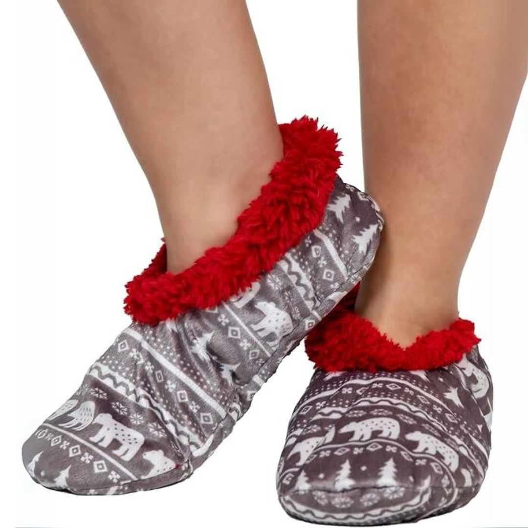Dames fleece kerst slof sokken