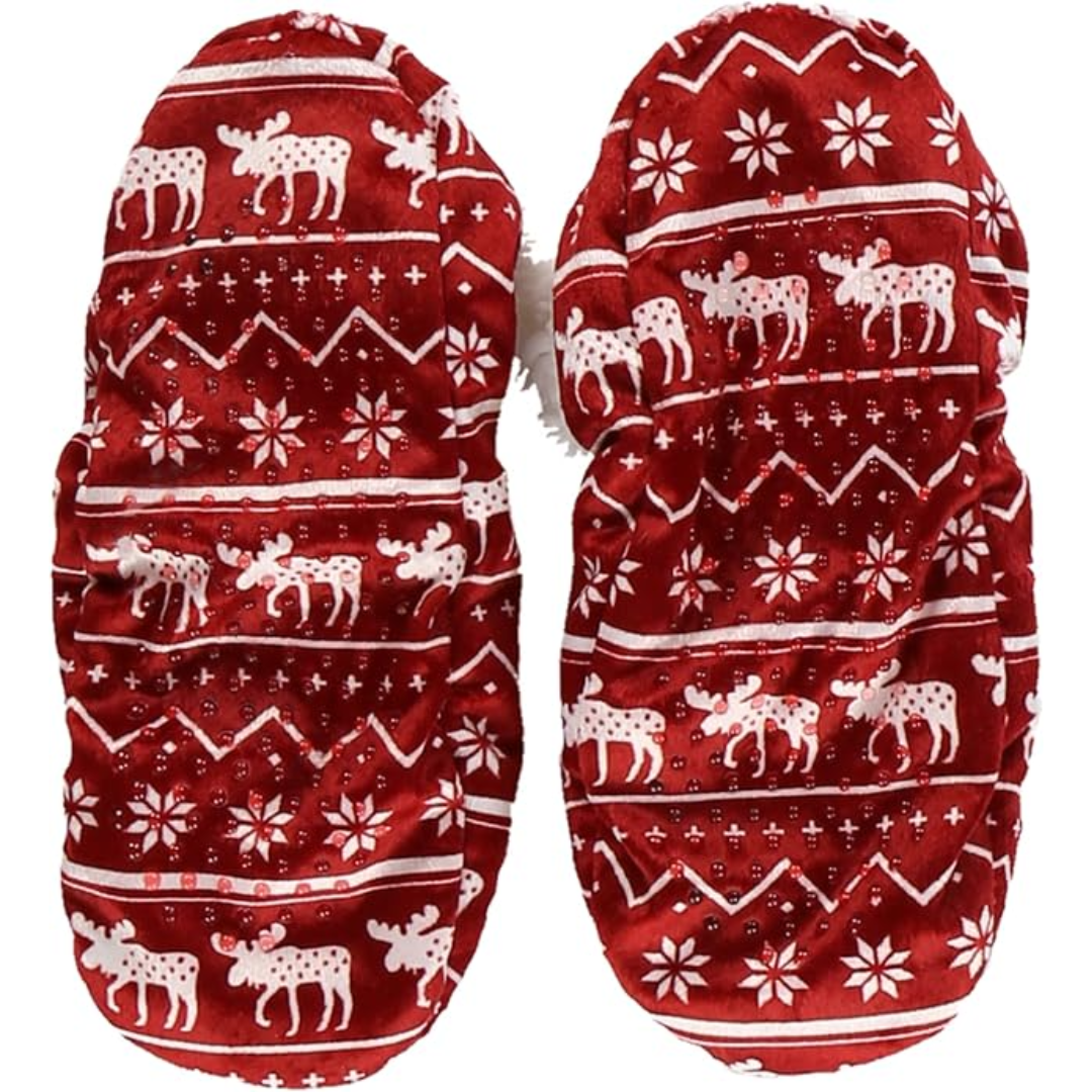 Dames fleece kerst slof sokken