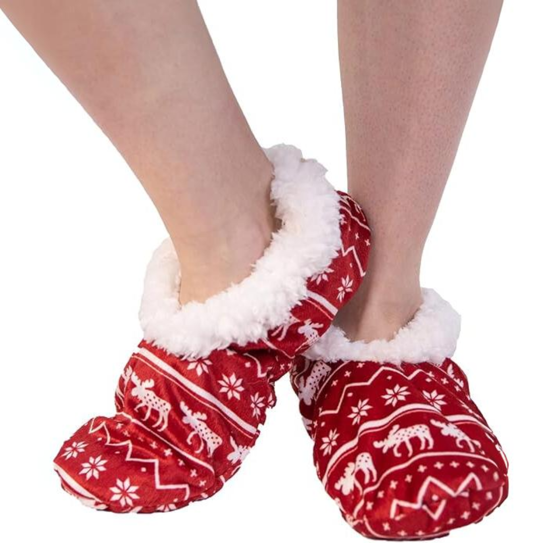 Dames fleece kerst slof sokken