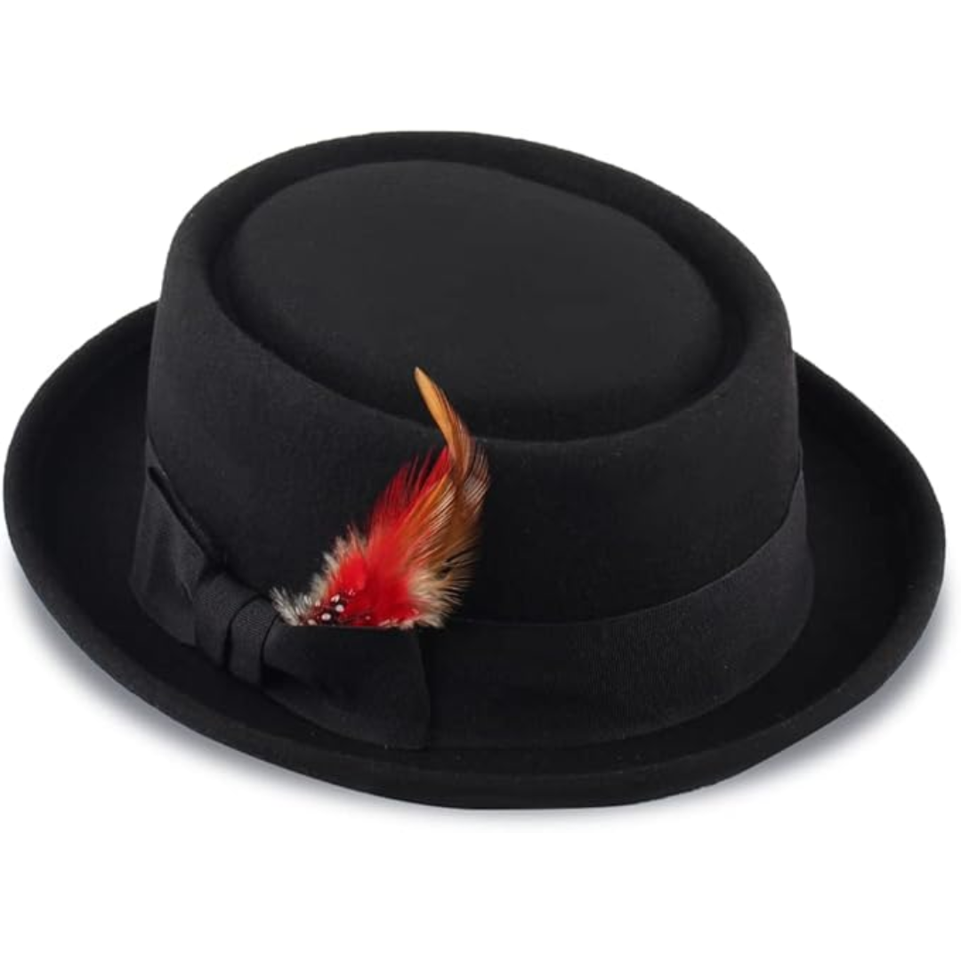 Pork pie wolvilten fedora hoed