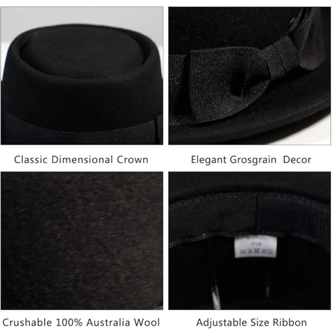 Pork pie wolvilten fedora hoed