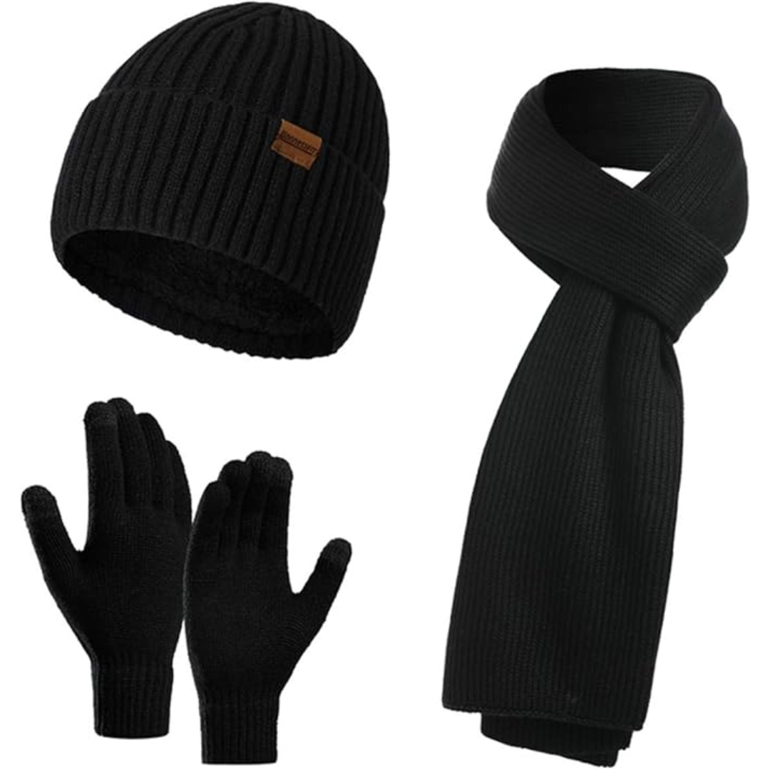Heren winter beanie & handschoenen set
