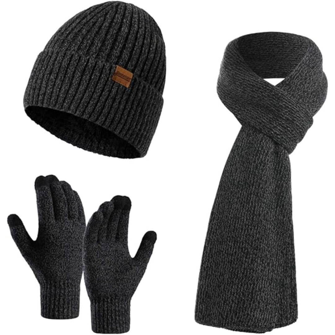 Heren winter beanie & handschoenen set