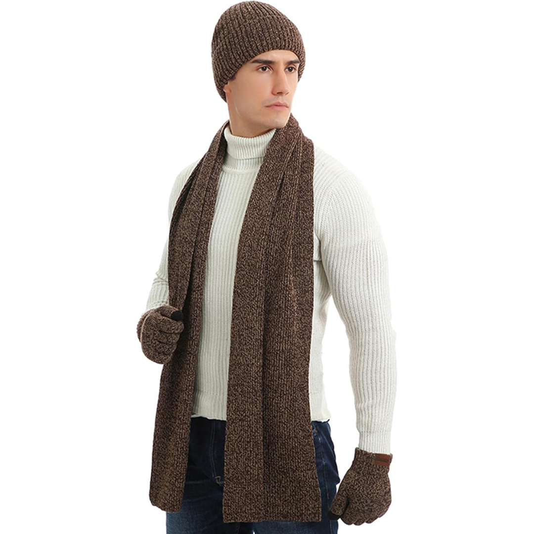 Heren winter beanie & handschoenen set