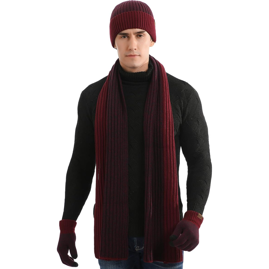 Heren winter beanie & handschoenen set