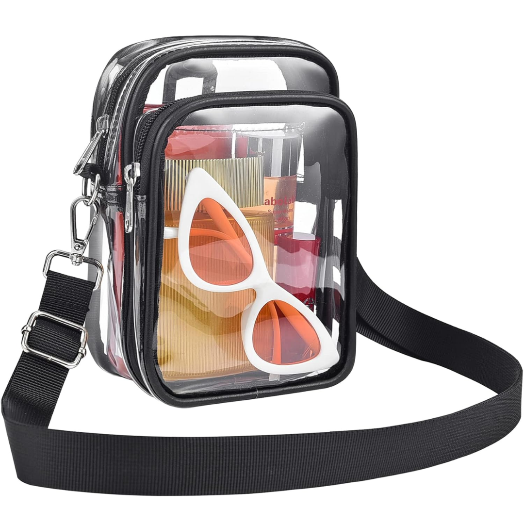 Kleine doorzichtige handtas met verwijderbare strap
