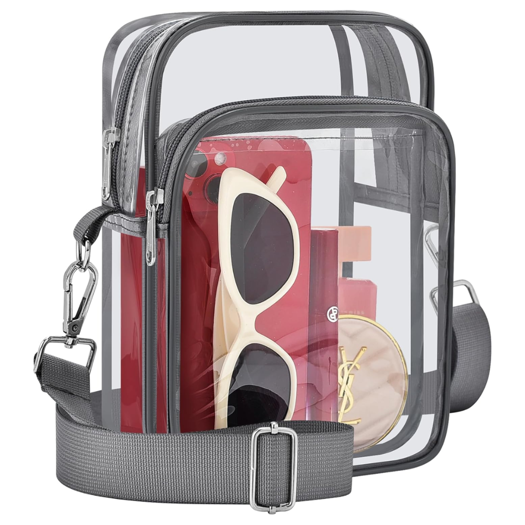 Kleine doorzichtige handtas met verwijderbare strap