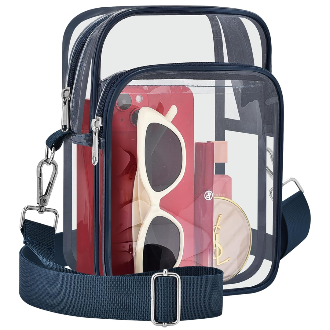 Kleine doorzichtige handtas met verwijderbare strap
