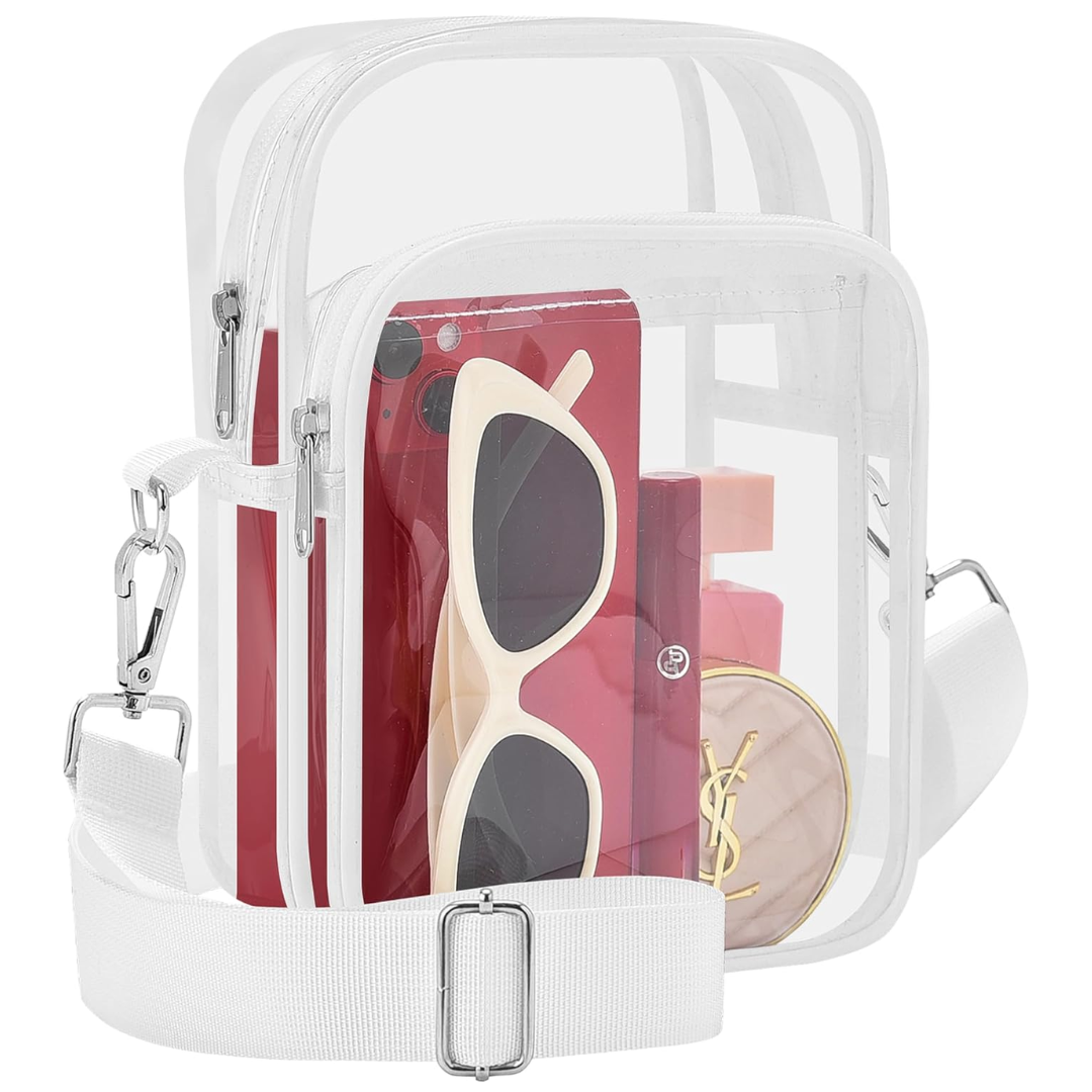 Kleine doorzichtige handtas met verwijderbare strap