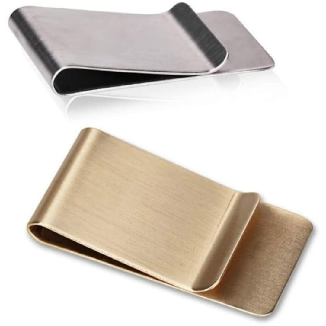 Slanke RVS kaartenhouder & geldclip set van 2