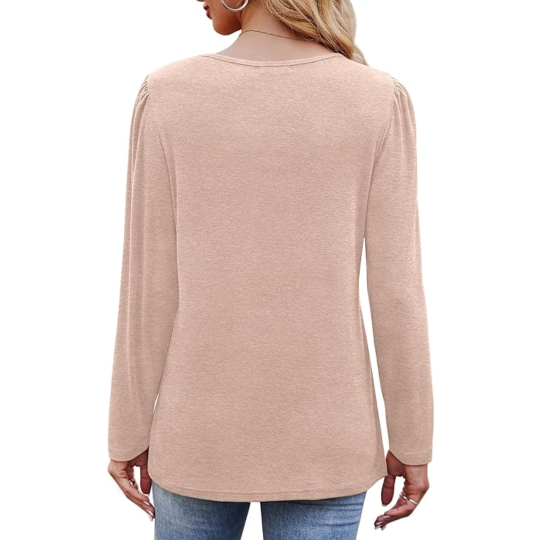 Plissé lange mouwen tuniek top