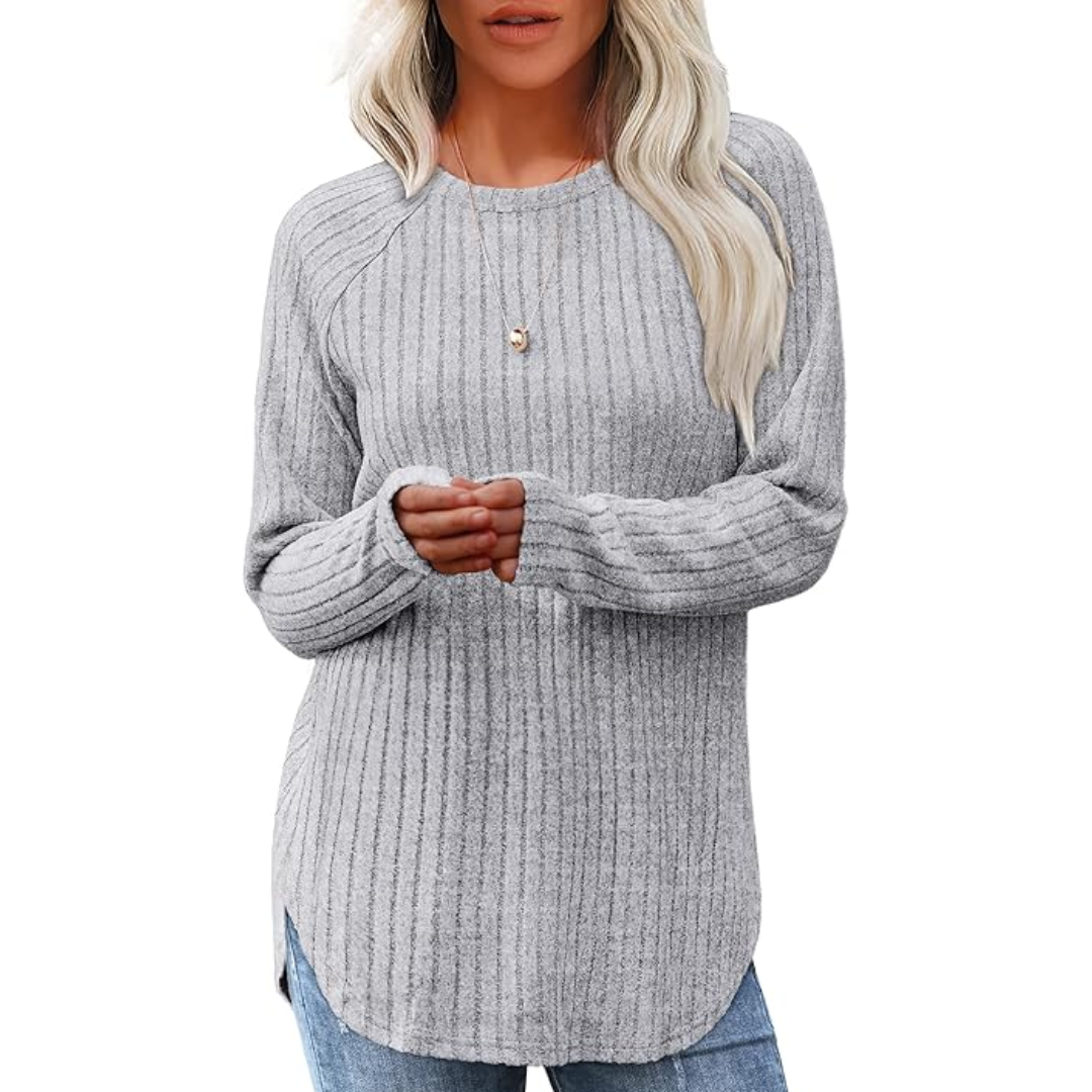 Loose fit crew neck sweater tunic