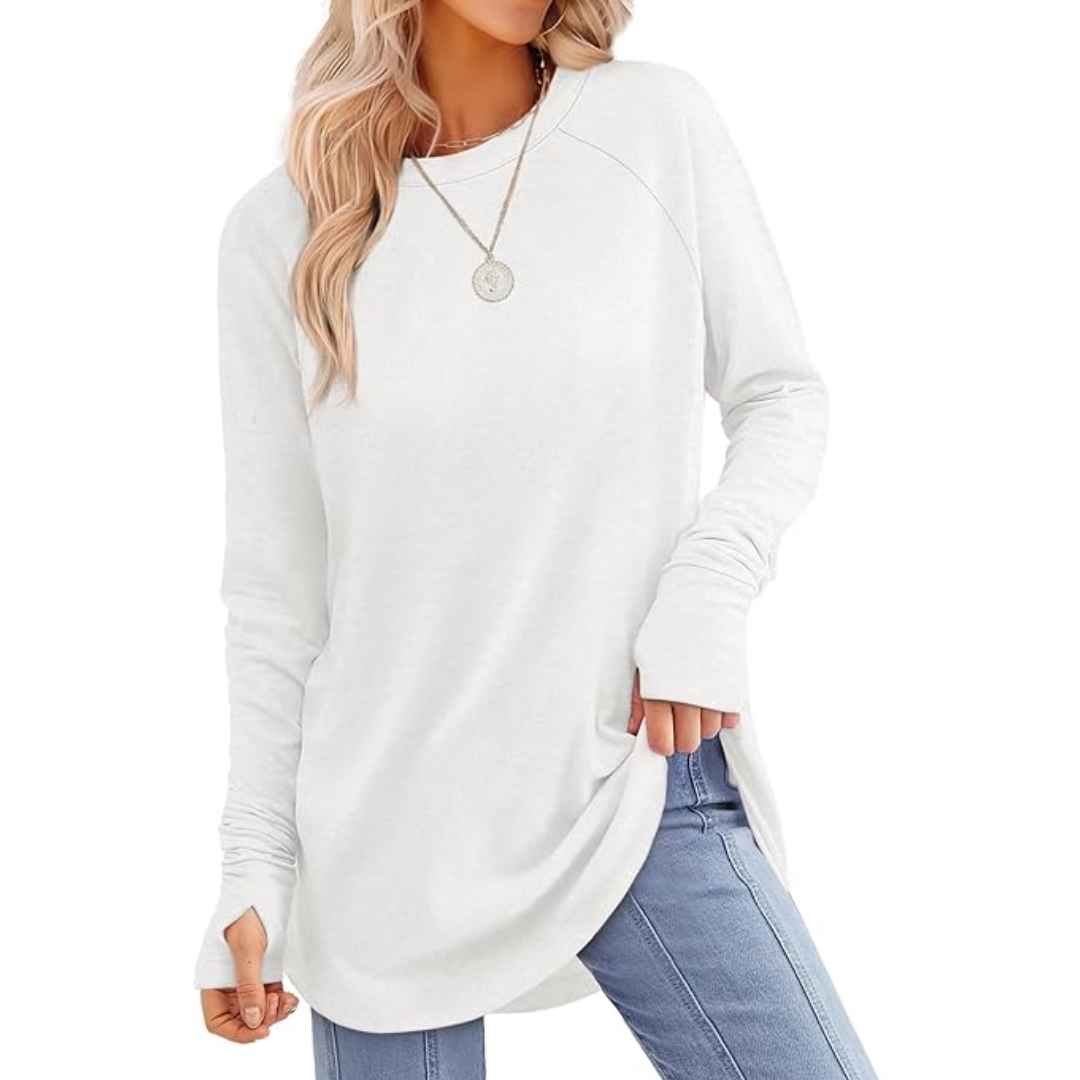 Dames lange mouw tuniek top met duimgaten