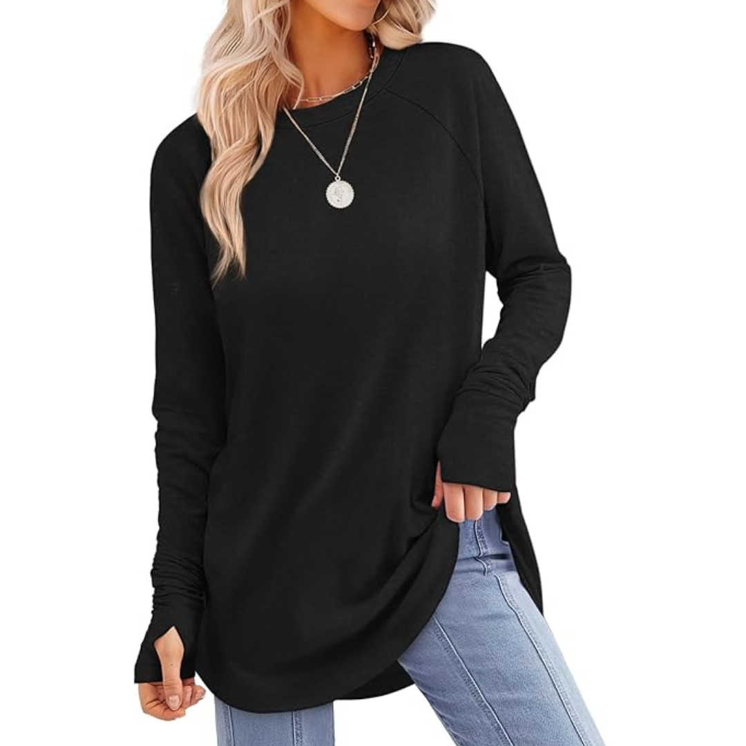 Dames lange mouw tuniek top met duimgaten