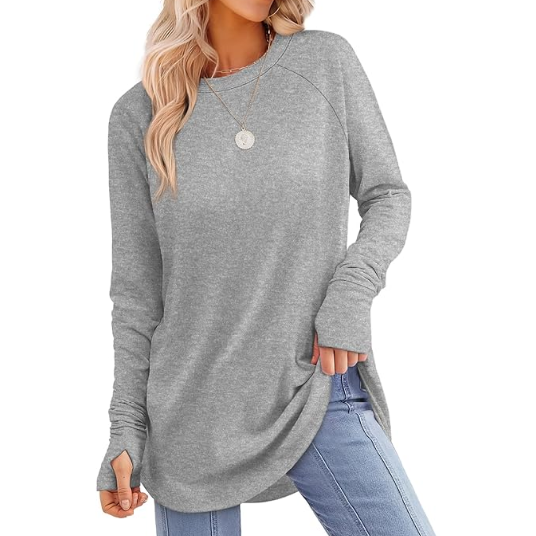 Dames lange mouw tuniek top met duimgaten