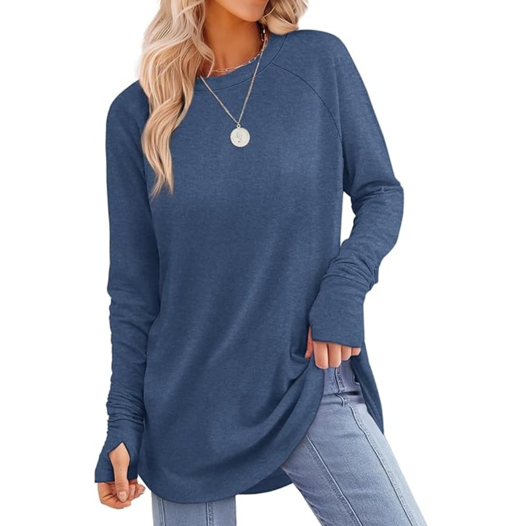Dames lange mouw tuniek top met duimgaten