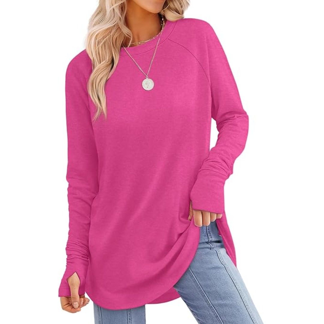 Dames lange mouw tuniek top met duimgaten