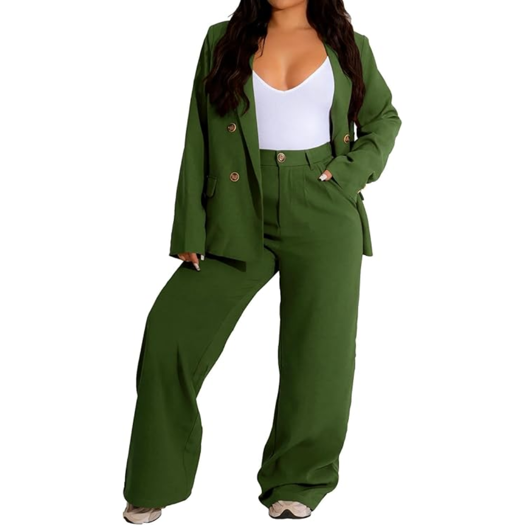 Tweedelig blazer & wijde broek dames businesspak