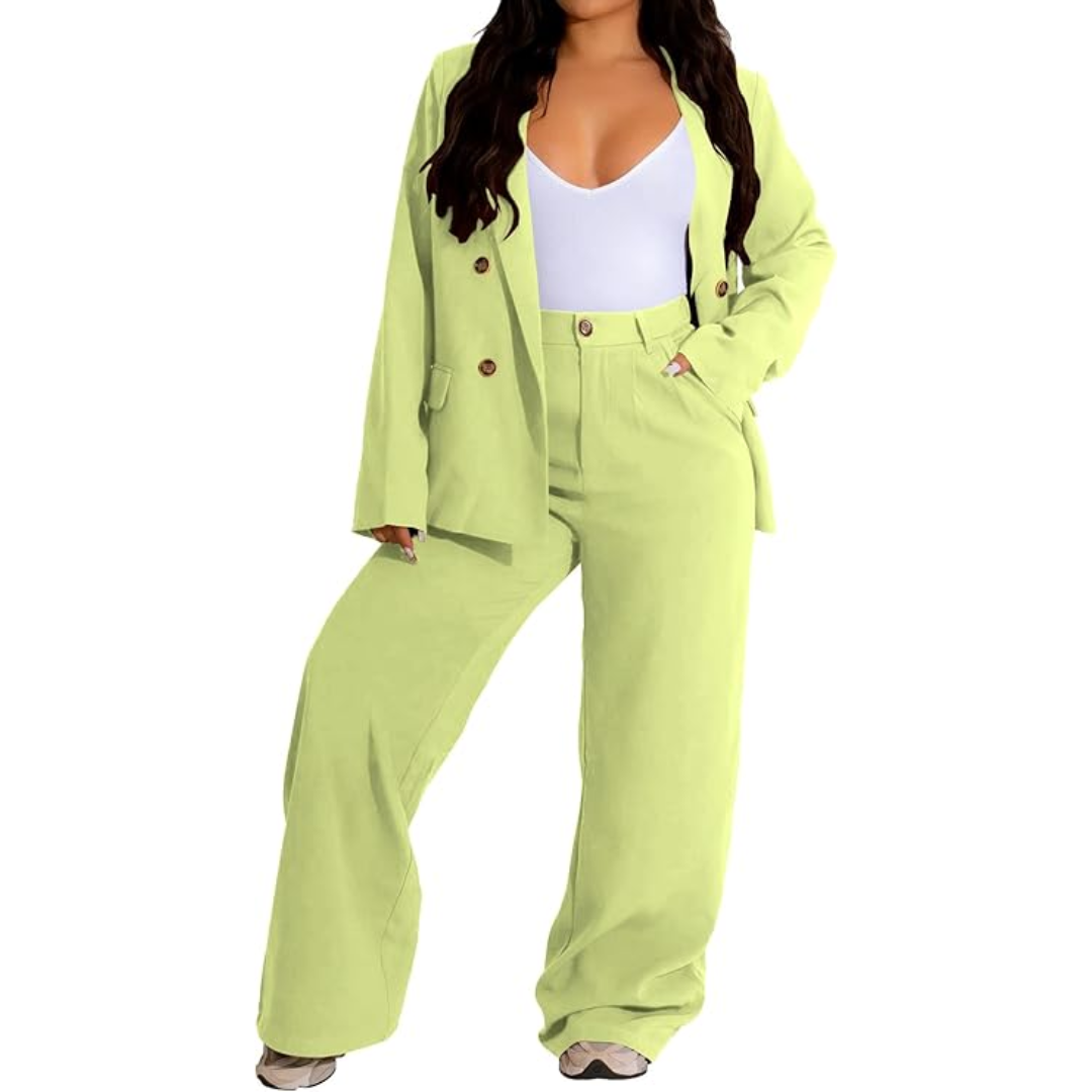 Tweedelig blazer & wijde broek dames businesspak