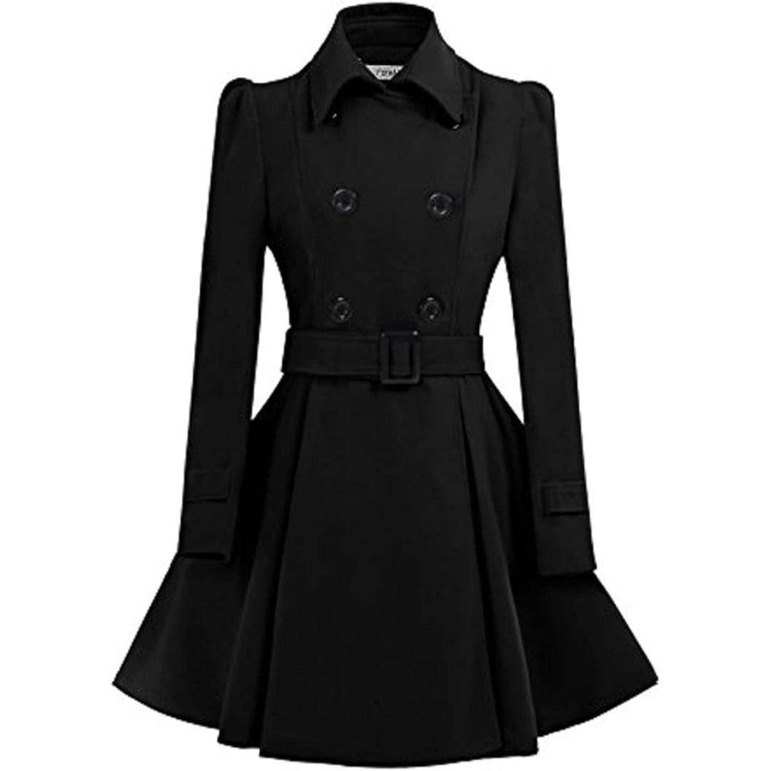 Dubbelzijdige wol peacoat met riem