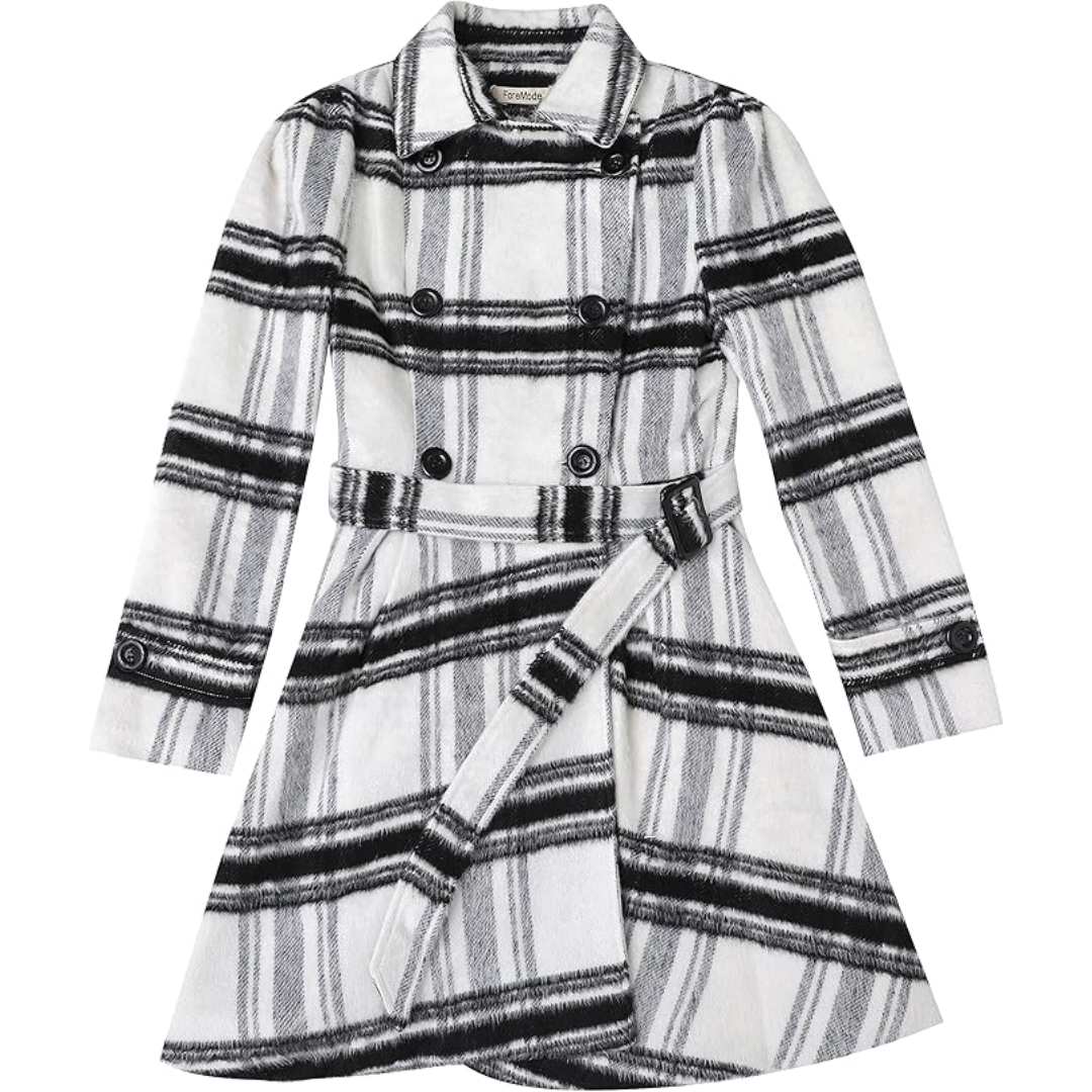 Dubbelzijdige wol peacoat met riem